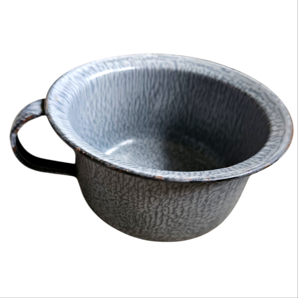 Vintage Gray Enamel Potty